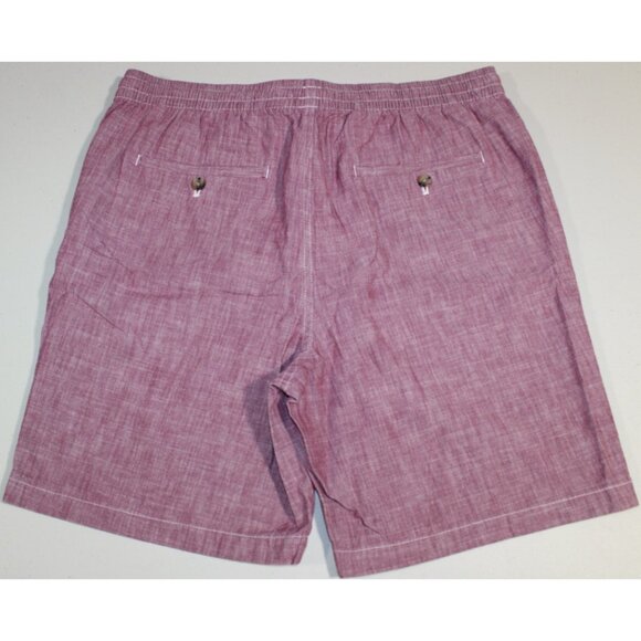 Mens Banana Republic Chambray Deck Shorts Large Red Drawstring Cotton 8” Inseam - Picture 2 of 4